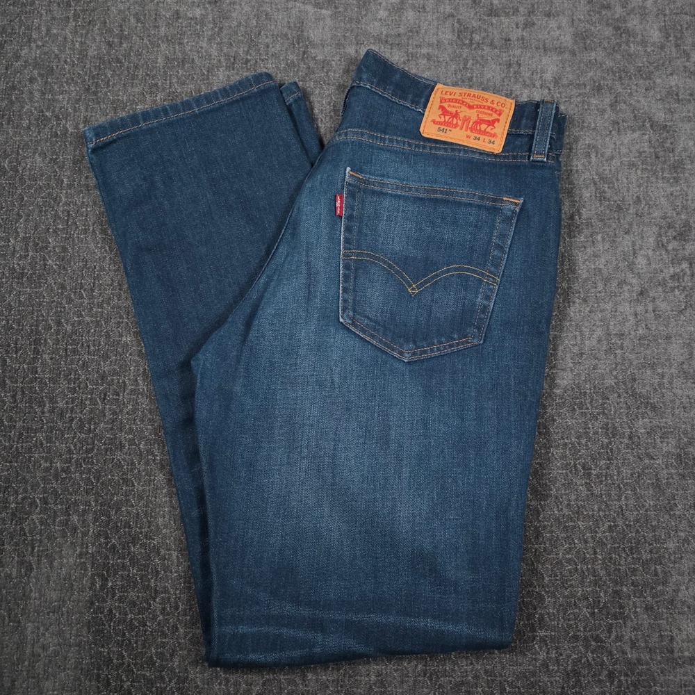 Levis 541 Athletic Taper Jeans Mens 34x34 Fit 33x32 Denim Medium Wash Stretch
